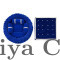 Royal Blue Round Velvet Gaddi with 3 Silver-Laced Pillows and 16-Pearl Work Blanket Combo