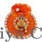 Premium Orange Makdi Moti Dress for Laddu Gopal Ji (Size 4)
