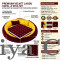 Round Velvet Gaddi with 2 Pillows and 12-Pearl Work Blanket Combo (Yellow & Brown)