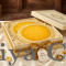 Premium Bright Yellow Velvet Thal Paros for Puja Thali Cover (20 Inch Diameter, Pack of 2)